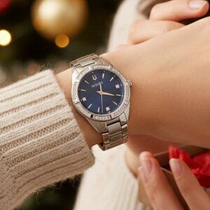 Bulova 96R243 Women’s Stainless Steel Diamond Accent Watch 32mm NWT